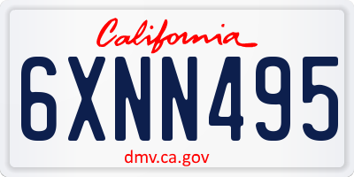 CA license plate 6XNN495