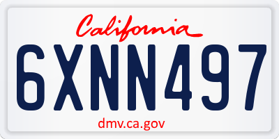 CA license plate 6XNN497
