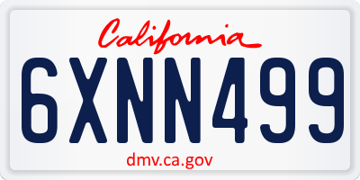 CA license plate 6XNN499