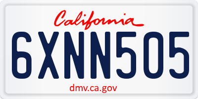 CA license plate 6XNN505