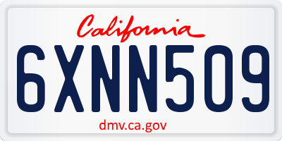 CA license plate 6XNN509