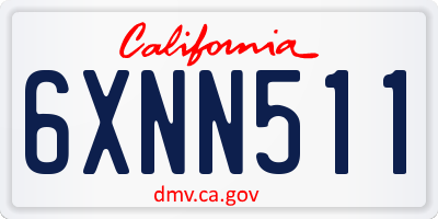 CA license plate 6XNN511