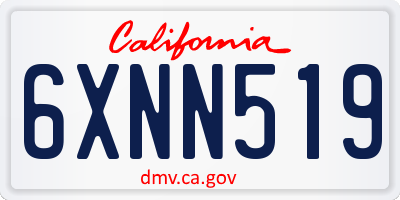 CA license plate 6XNN519