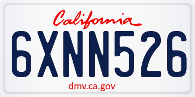 CA license plate 6XNN526