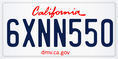 CA license plate 6XNN550