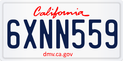 CA license plate 6XNN559
