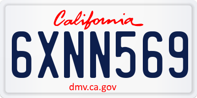 CA license plate 6XNN569