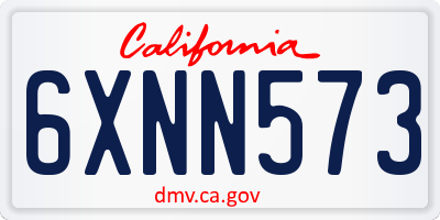 CA license plate 6XNN573