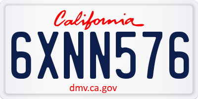 CA license plate 6XNN576