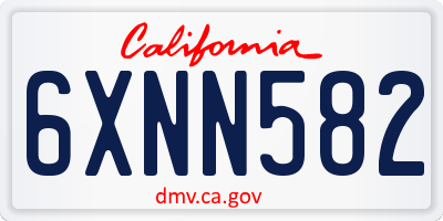 CA license plate 6XNN582