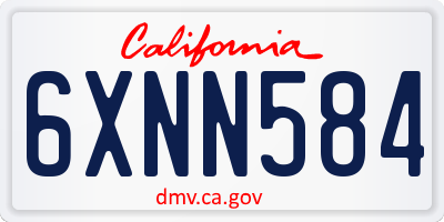 CA license plate 6XNN584