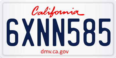 CA license plate 6XNN585