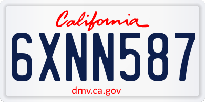 CA license plate 6XNN587