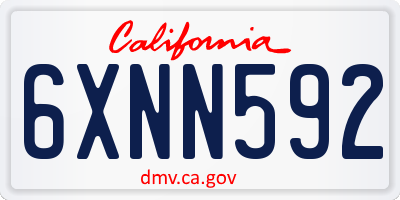 CA license plate 6XNN592
