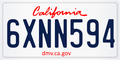 CA license plate 6XNN594