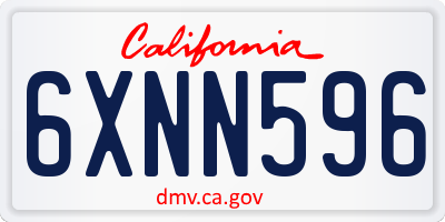CA license plate 6XNN596