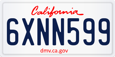 CA license plate 6XNN599