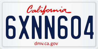 CA license plate 6XNN604