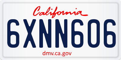 CA license plate 6XNN606