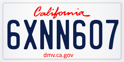 CA license plate 6XNN607