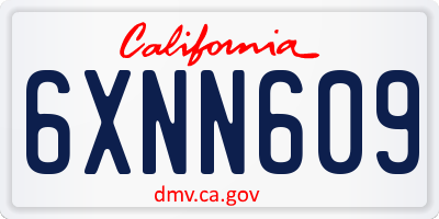 CA license plate 6XNN609