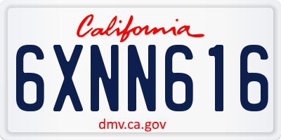CA license plate 6XNN616