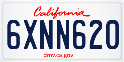 CA license plate 6XNN620