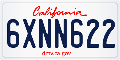 CA license plate 6XNN622