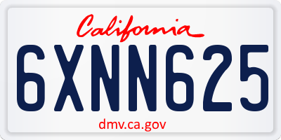 CA license plate 6XNN625