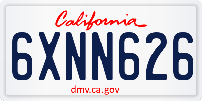 CA license plate 6XNN626