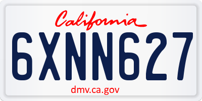 CA license plate 6XNN627