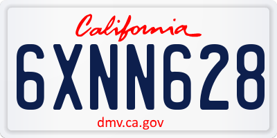 CA license plate 6XNN628