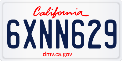 CA license plate 6XNN629