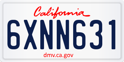 CA license plate 6XNN631