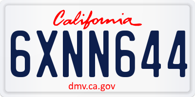 CA license plate 6XNN644