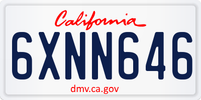 CA license plate 6XNN646