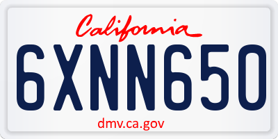 CA license plate 6XNN650