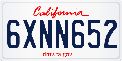 CA license plate 6XNN652