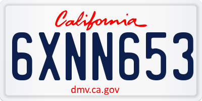 CA license plate 6XNN653