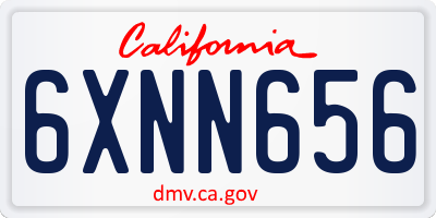 CA license plate 6XNN656