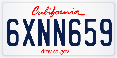 CA license plate 6XNN659