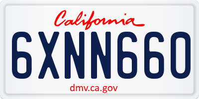CA license plate 6XNN660