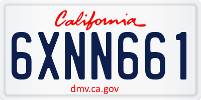 CA license plate 6XNN661