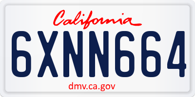 CA license plate 6XNN664