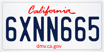 CA license plate 6XNN665