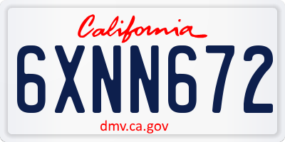 CA license plate 6XNN672
