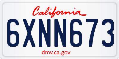 CA license plate 6XNN673
