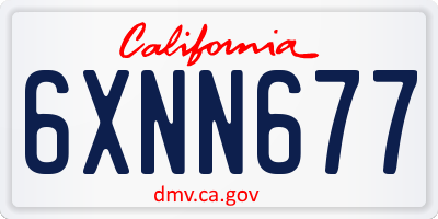 CA license plate 6XNN677