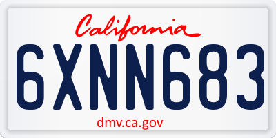 CA license plate 6XNN683