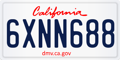 CA license plate 6XNN688